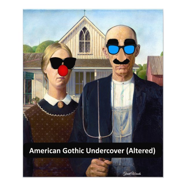 American Gothic (under täckmantel) av Grant Skogen Fototryck (Framsidan)