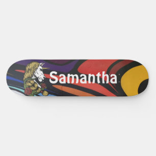 AMERICAN GRAFFIT Personlig Unicorn Mini Skateboard Bräda 18,5 Cm