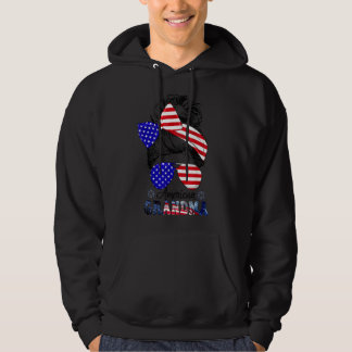 American Grandma Messy Bun Matching Family 4:e av Hoodie