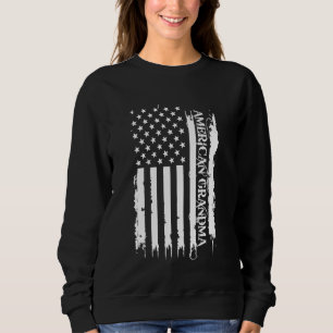 American Grandma United Stater Distress w US Fla T Shirt