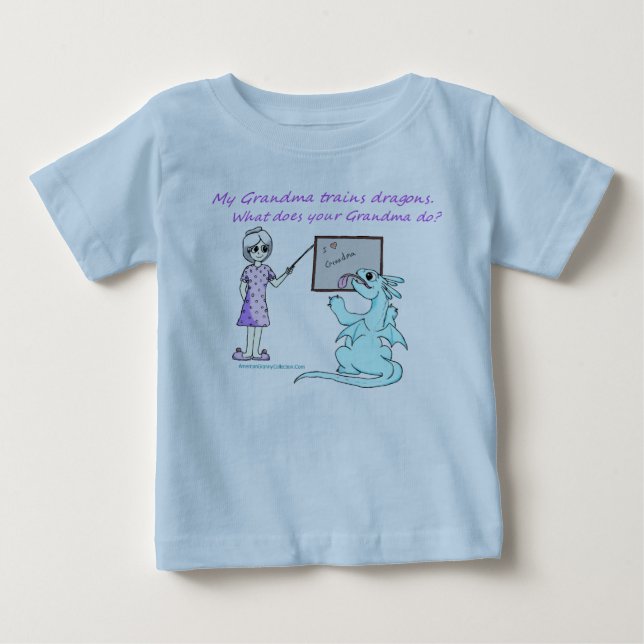 American Granny Training Dragons Romper Tee Shirt (Framsida)