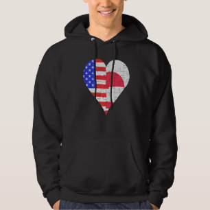 American Greenlandic Flagga Heart Hoodie