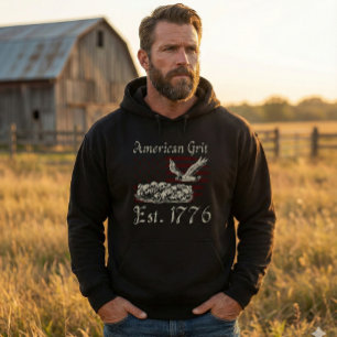 American Grit Est 1776 Kallar & Örn Herrens Hoodie
