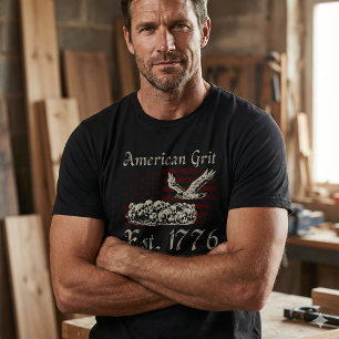 American Grit Est 1776 Patriotisk Herr-T-Shirt T Shirt