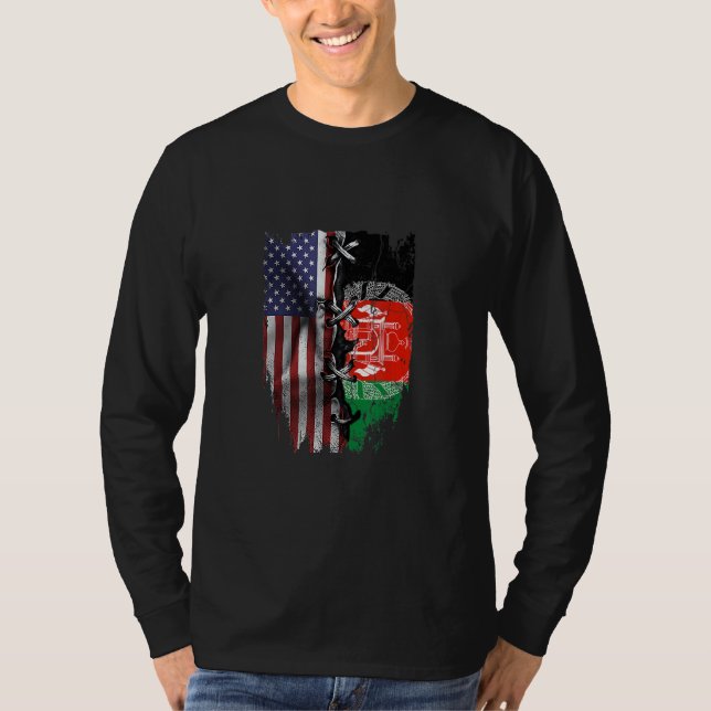American Grown Afghan Roots USA Afghanistan Flag T Shirt (Framsida)