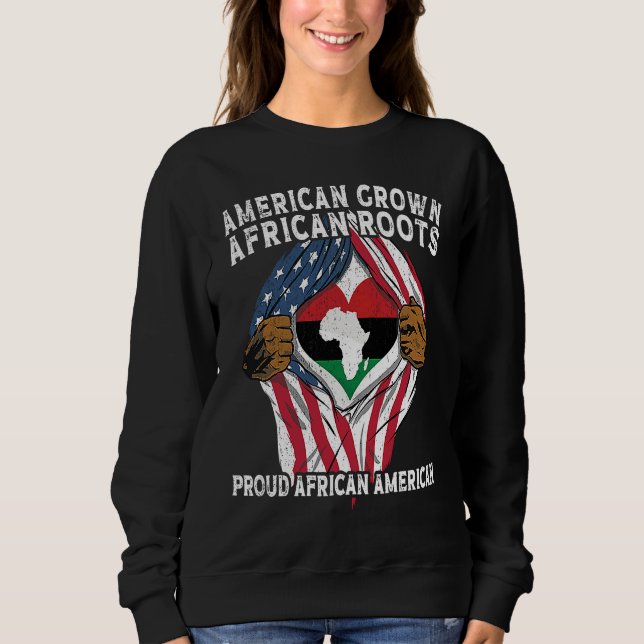 American Grown African Roots USA African Flag Patr T Shirt (Framsida)