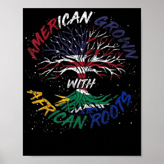 American Grown African Roots USA flagga Black Hist Poster (Framsidan)
