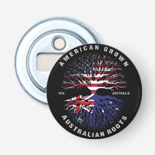 American Grown AUSTRALIAN Roots AUSTRALIA Flagga Flasköppnare