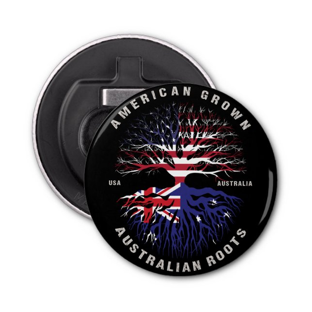 American Grown AUSTRALIAN Roots AUSTRALIA Flagga Flasköppnare (Framsidan)
