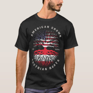 American Grown Austria Roots Austria Flagga T Shirt