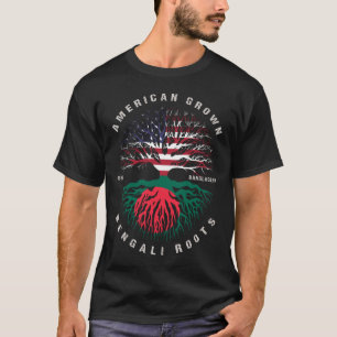 American Grown Bengali Roots Bangladesh Flagga T-S T Shirt