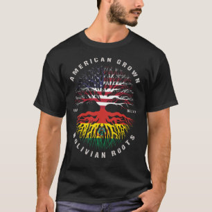 American Grown Bolivian Roots Bolivia Flagga T Shirt