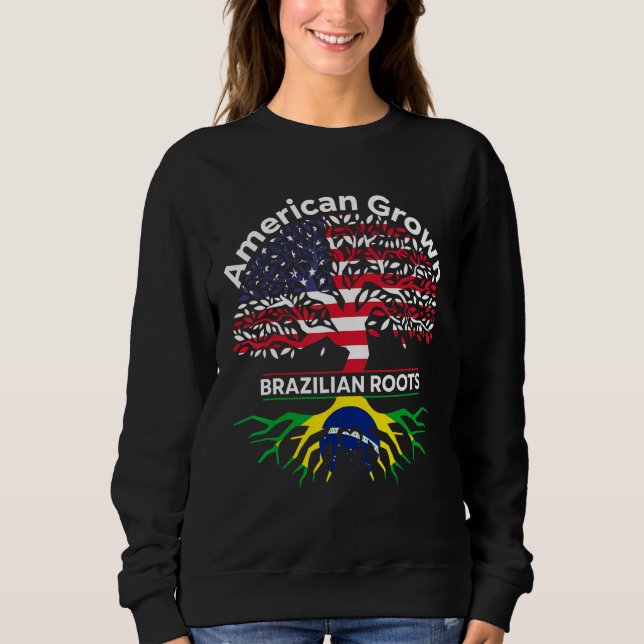 American Grown Brazilian Roots American Brazilian  T Shirt (Framsida)