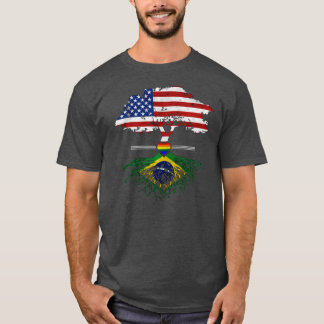 American Grown Brazilian Roots Gay Heart LGBT T Shirt