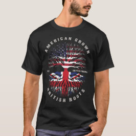 American Grown British Roots United KINGDOM Flagga T Shirt