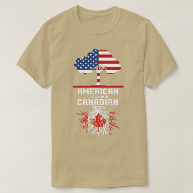 American Grown Canadian Roots Kanada T Shirt (Design framsida)