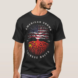 American Grown China Roots China Flagga T Shirt