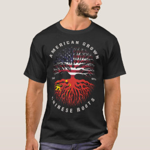 American Grown China Roots China Flagga T Shirt