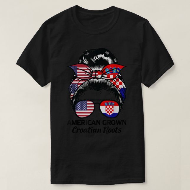 American grown Croatian roots Croatia  T Shirt (Design framsida)