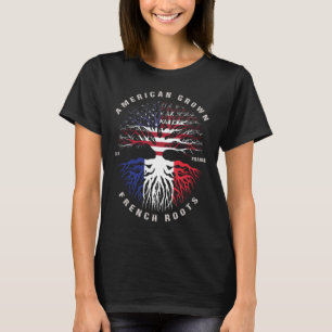 American Grown Fransk Roots Frankrike Flagga T Shirt