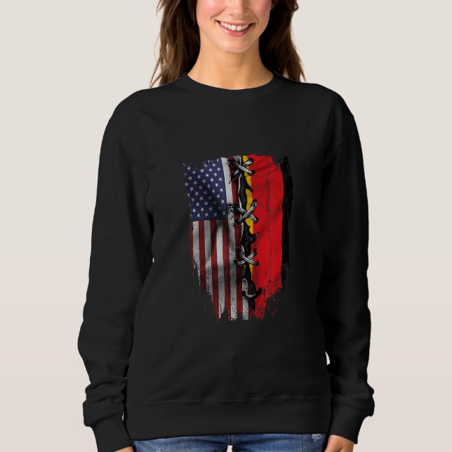 American Grown German Roots USA Germany Flag T Shirt (Framsida)