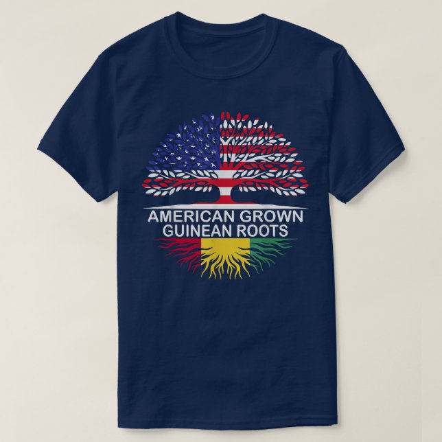American Grown Guinean Roots Guinea Flag  T Shirt (Design framsida)