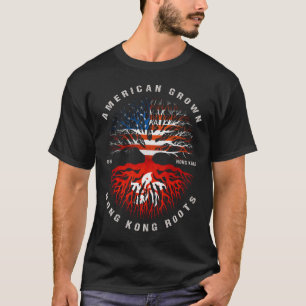 American Grown Hong Kong Roots Hong Kong Flagga T Shirt