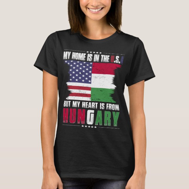 American Grown Hungary American från Ungern T Shirt (Framsida)