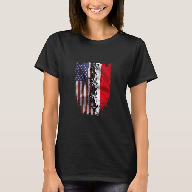 American Grown Indonesian Roots USA Indonesia Flag T Shirt (Framsida)