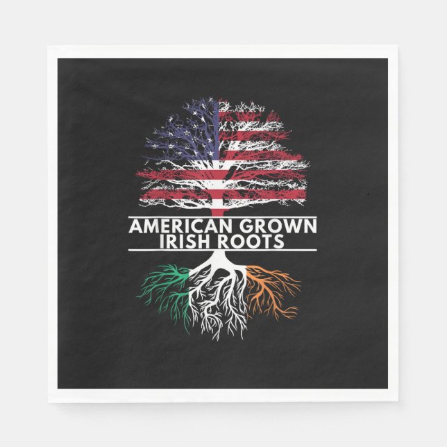 American Grown Irish Roots Flagga Ireland ST. PATR Pappersservett (Framsidan)