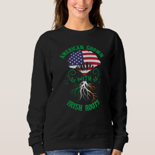 American Grown Irish Roots Ireland Flagga America T Shirt