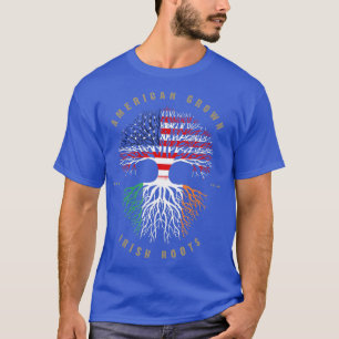 American Grown Irish Roots Ireland Flagga T Shirt