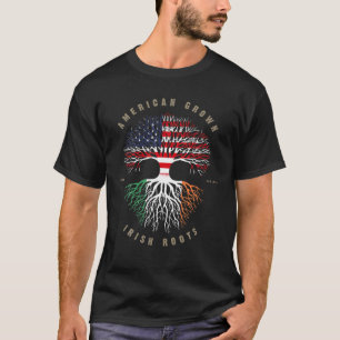 American Grown Irish Roots Ireland Flagga T Shirt