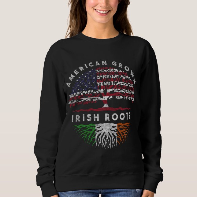 American Grown Irish Roots Ireland T Shirt (Framsida)