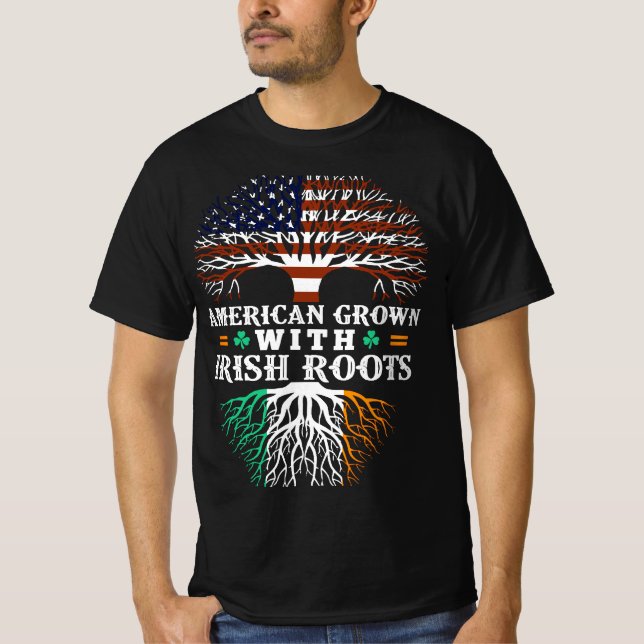 American Grown Irish Roots T Shirt (Framsida)