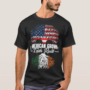 American Grown Irish Roots US & Ireland Flagga Pri T Shirt