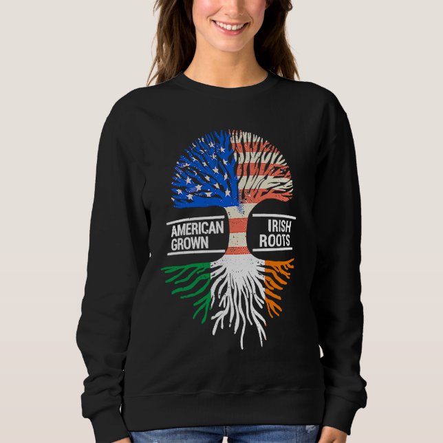 American Grown Irish Roots USA Ireland Flag ST PAT T Shirt (Framsida)