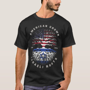 American Grown israelisk Roots Israel Flagga T Shirt