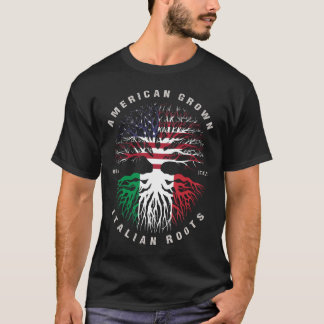 American Grown Italienska Roots Italien Flagga T Shirt