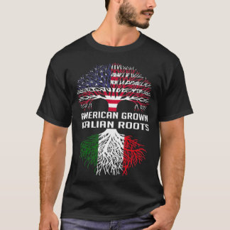 American Grown Italienska rötter Italien Flagga Pr T Shirt