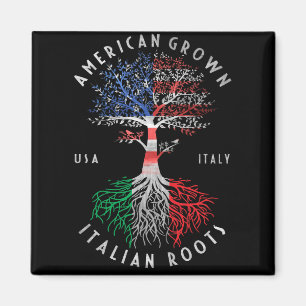 American Grown Italy Roots Italien Flagga National Magnet