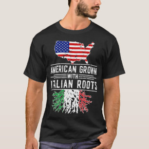 American Grown Italy Roots Pride Italien T Shirt