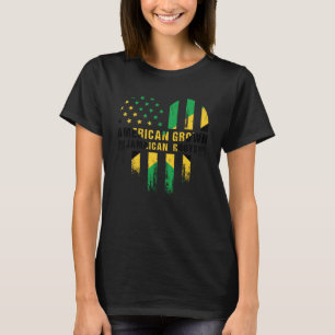 American Grown Jamaican Roots Jamaica Flagga För m T Shirt