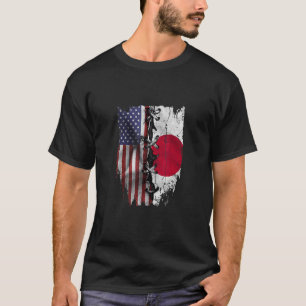 American Grown Japansk Roots USA Japan Flagga T Shirt