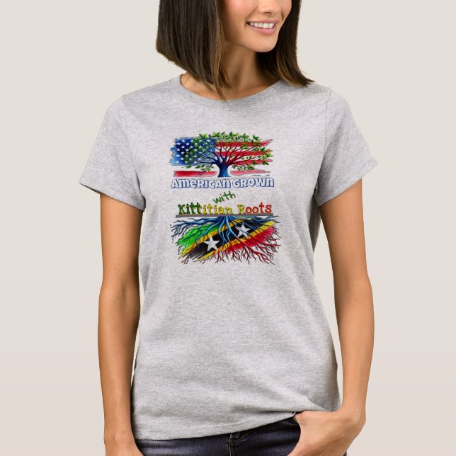 American Grown - Kittitian Roots Womens T Shirt (Framsida)