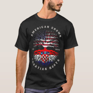 American Grown Kroates Roots Kroatien Flagga T Shirt