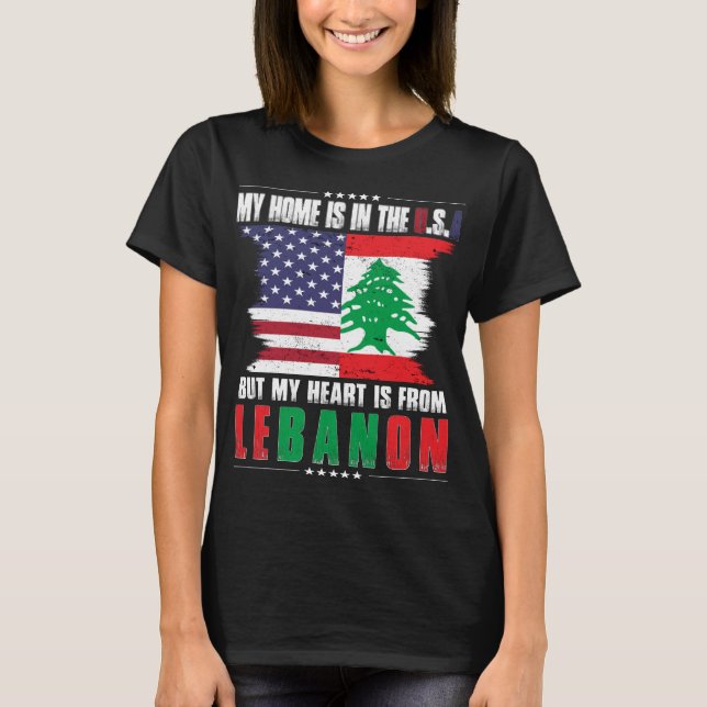 American Grown Lebanese American from Lebanon T Shirt (Framsida)