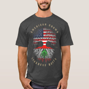 American Grown Libanese Roots Libanon Flagga T Shirt