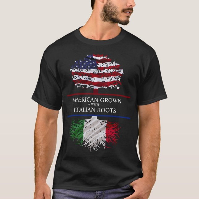 American Grown med italienska rötter T Shirt (Framsida)