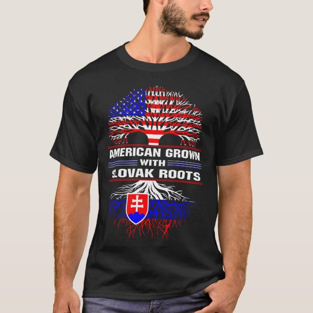 American Grown med slovakiska rötter T Shirt (Framsida)